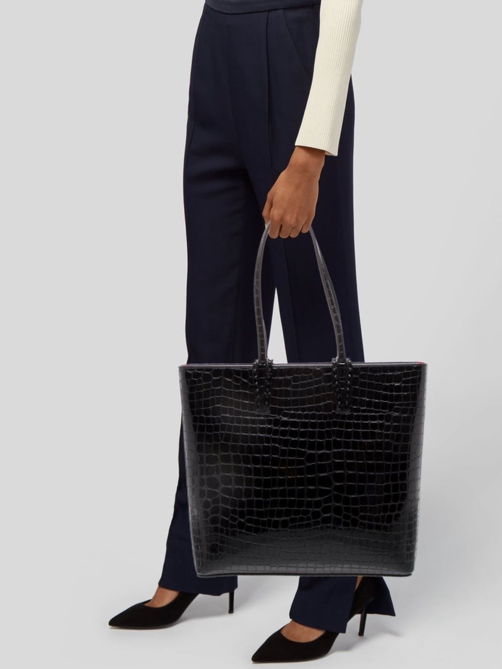 Christian Louboutin Cabata Tote – Black Croc - Picture 3 of 15